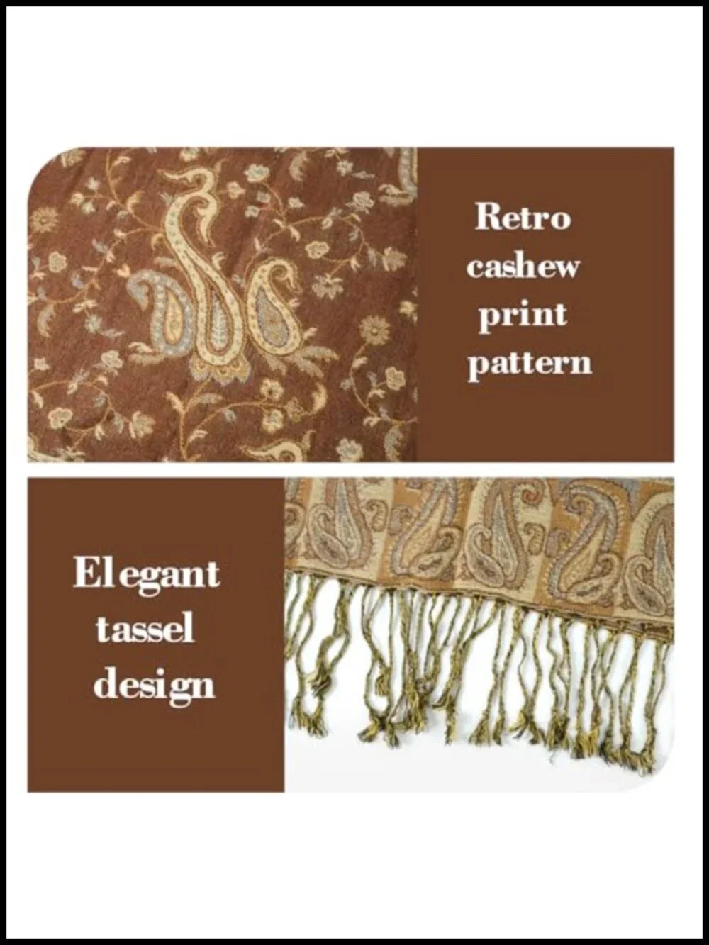 Reversible Paisley Pashmina Shawl Wrap for Women Evening Dresses Lightweight